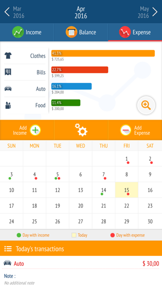 Expense manager & tracker — screenshot